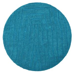 Rund matta - Farley Natural Cotton Shaggy (turkos) (Storlek: Ø 200 cm)