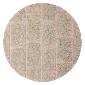 Rund matta - Lindley Natural Cotton Shaggy (beige/rosa) (Storlek: Ø 200 cm)