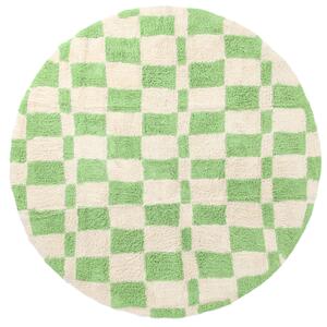 Rund matta - Maranello Natural Cotton Shaggy (grön) (Storlek: Ø 160 cm)