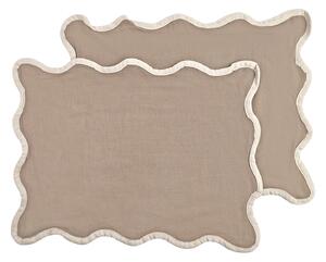 Bordstablett - 2-pack Yrsa (mörkbeige) (Storlek: 35 x 45 cm)