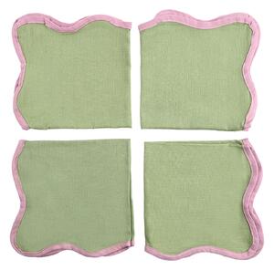 Servetter - 4-pack Tygservett Yrsa (grön) (Storlek: 40 x 40 cm)