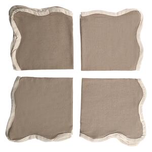 Servetter - 4-pack Tygservett Yrsa (mörkbeige) (Storlek: 40 x 40 cm)
