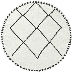 Runda mattor - Tiznit (vit/svart) (Storlek: Ø 200 cm)