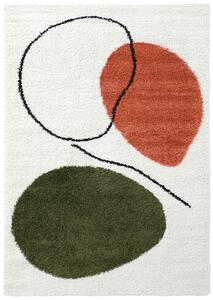 Ryamattor - Sanghar (vit/orange/grön) (Storlek: 160 x 230 cm)