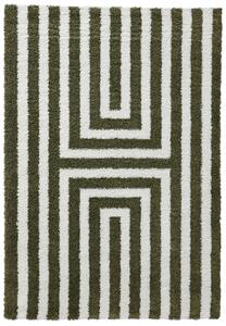 Ryamattor - Imilchil (vit/grön) (Storlek: 160 x 230 cm)