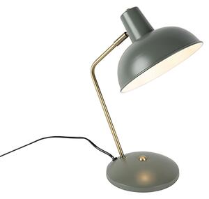 Retro bordslampa grön med brons - Milou