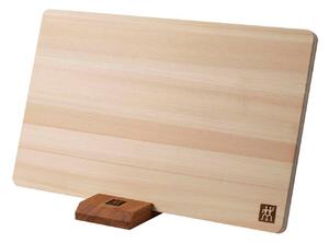 Hinokiskärbräda med bambustativ 39x24x1,5 cm
