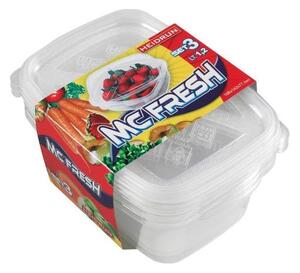 KIT 3x Matlåda 1,2 l genomskinlig