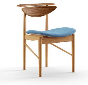 House of Finn Juhl - Reading Chair, Dark oiled Oak/Walnut, Cat. 1 Remix 762 - Matstolar - Finn Juhl - Träfärgad,Blå - Trä/Textilmaterial