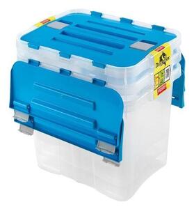 KIT 3x Förvaringslåda DRAGON 24 l blå/genomskinlig