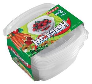 KIT 3x Matlåda 1,2 l genomskinlig