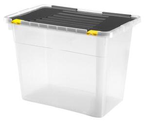Förvaringslåda 100 l svart/genomskinlig
