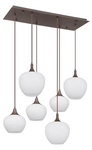 Globo 15548-6HC - Ljuskrona med textilsladd MAXY 6xE27/40W/230V vit