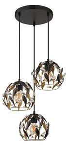 Globo 15759-3HR - Ljuskrona med textilsladd MIKA 3xE27/40W/230V diameter 41 cm