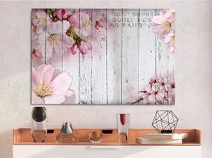 Canvas Tavla - Flowers on Boards Wide - 90x60