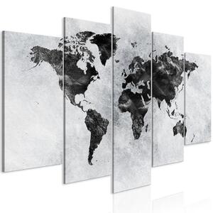 Canvas Tavla - Concrete World (5 delar) Wide - 100x50