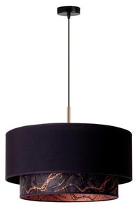 Duolla - Ljuskrona med textilsladd NANTES 1xE27/15W/230V diameter 45 cm svart/koppar
