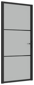 Innerdörr 93x201,5 cm svart matt glas och aluminium