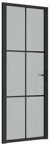 Innerdörr 76x201,5 cm svart matt glas och aluminium