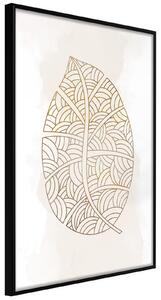 Inramad Poster / Tavla - Leaf Veins - 20x30 Svart ram med passepartout