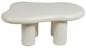 Soffbord Vit PVC-ben 92 x 67 x 40 cm MDF Oval topp Form Vardagsrum Modernt Minimalistiskt Beliani