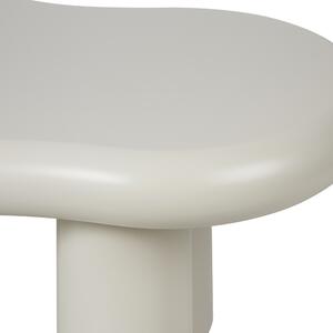 Soffbord Vit PVC-ben 92 x 67 x 40 cm MDF Oval topp Form Vardagsrum Modernt Minimalistiskt Beliani