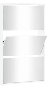 Skoskåp med 3 skåp högglans vit 63x17x102,5 cm