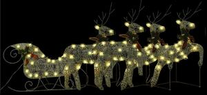 Renar & släde juldekoration 100 LED utomhus guld