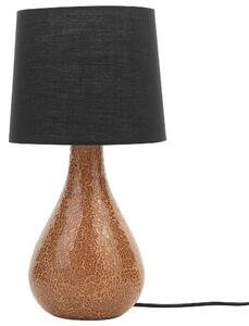 Bordslampa i Svart/Koppar Dekorativ Förkromad Bas Beliani