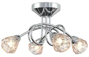 Taklampa med lampskärmar i glas för 4 G9 LED-lampor