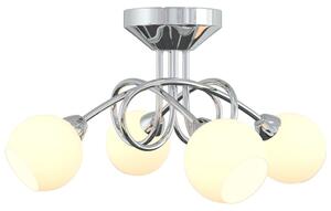 Taklampa med runda lampskärmar i keramik för 4 G9 LED-lampor