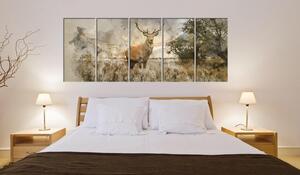 Canvas Tavla - Watercolour Deer I - 225x90