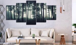 Canvas Tavla - Dark Forest (5 delar) Wide - 100x50