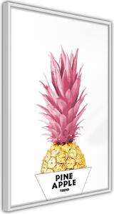 Inramad Poster / Tavla - Trendy Pineapple - 40x60 Guldram