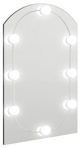 Spegel med LED-lampor 60x40 cm glas valvformad