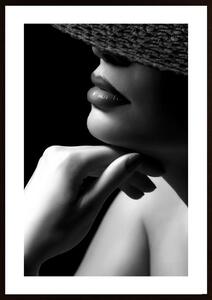 Model Lips And Hat Poster