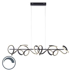 Design hängande lampa svart inkl. LED och dimmer - Krisscross