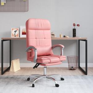 Kontorsstol med massage rosa konstläder