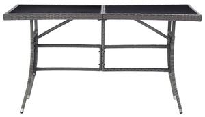 Trädgårdsbord grå 140x80x74 cm konstrotting