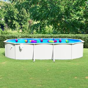 Pool med stålväggar oval 610x360x120 cm vit