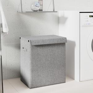 Vikbar tvättkorg grå 51x34,5x59 cm konstlinne