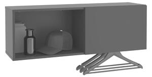 FMD Väggmonterad hatthylla med fack 99,1x27,2x33 cm svart