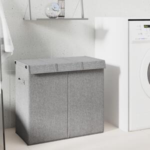 Vikbar tvättkorg grå 64,5x34,5x59 cm konstlinne