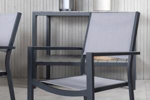 COPACABANA VIRYA Matbord 200x100 cm + 6 stolar - Grå/Svart | Utemöbler