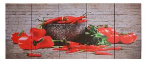 Canvastavla paprika flerfärgad 150x60 cm - Flerfärgad