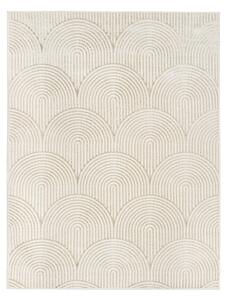 Art Deco Matta - Vit / Ljusbeige 140x200