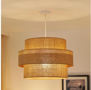 Brilagi - Ljuskrona med textilsladd SPACE YUTE 1xE27/15W/230V diameter 50 cm beige/vit