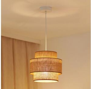 Brilagi - Ljuskrona med textilsladd SPACE YUTE 1xE27/15W/230V diameter 25 cm beige/vit