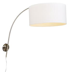 Modern väggbåglampstål med vit skugga 50/50/25 justerbar