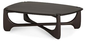 Ethnicraft - PI Coffee Table - Varnished Mahogany - Dark Brown - Pebble Shape 134/97/41 - Soffbord - Brun - Trä